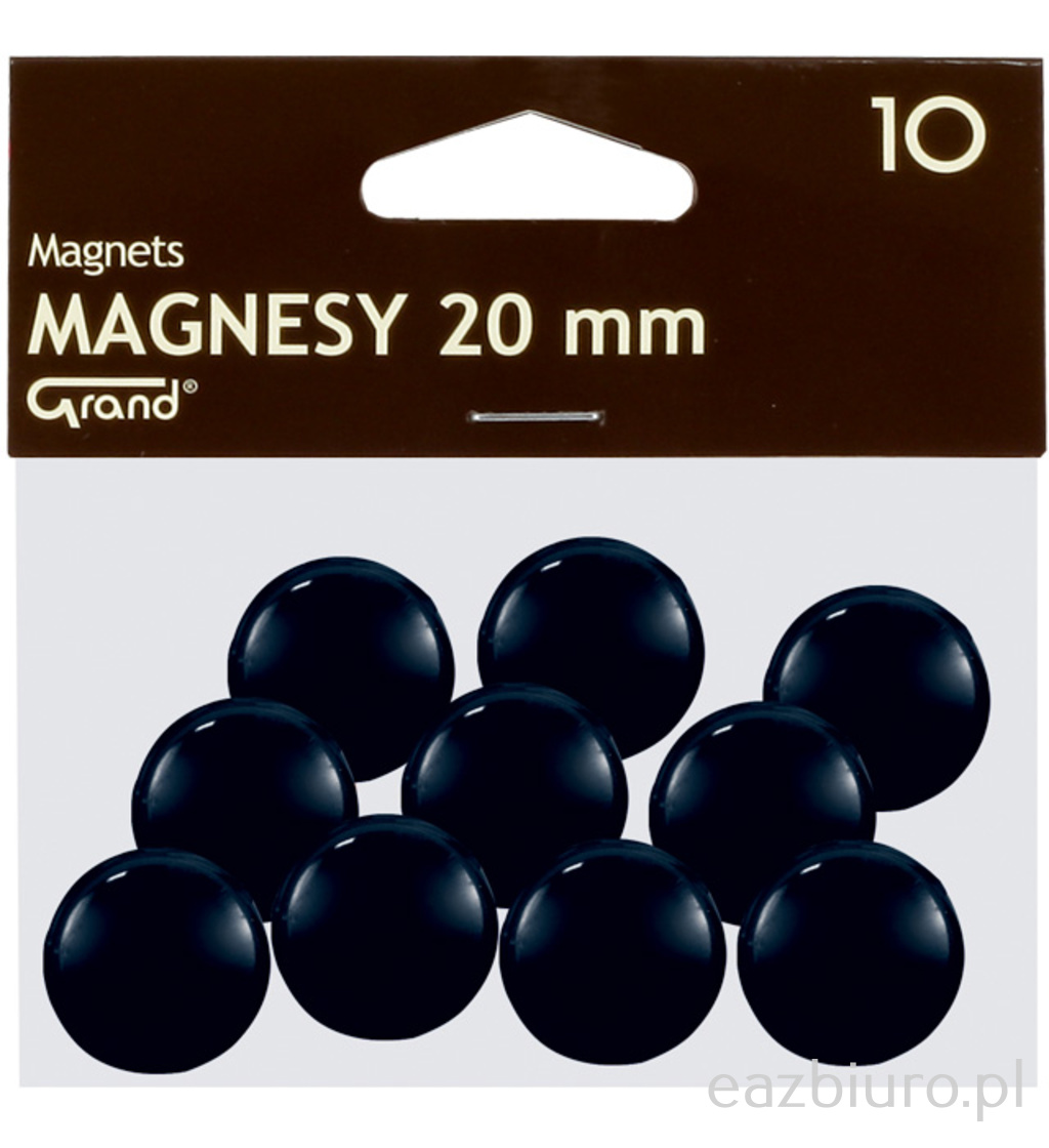 Magnes 20 mm Grand czarny zestaw 10 sztuk | eazbiuro.pl | Nie czekaj!