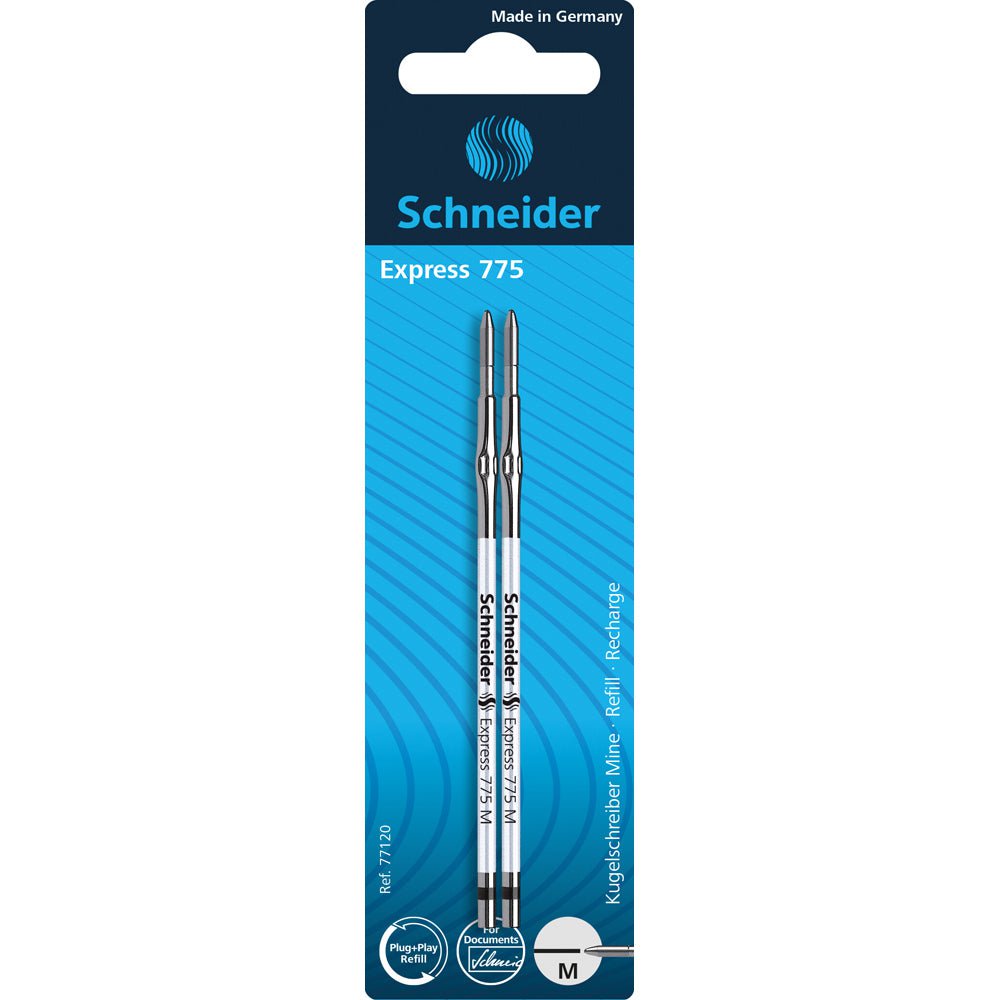 Wkład do długopisu Schneider 775, m, 2szt, czarny Wkład do długopisu Schneider 775, m, 2szt, czarny