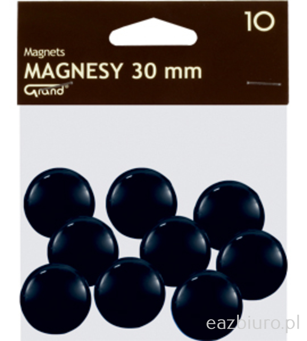 Magnes 30 mm Grand czarny zestaw 10 sztuk | eazbiuro.pl | Kup wyjątkowo!