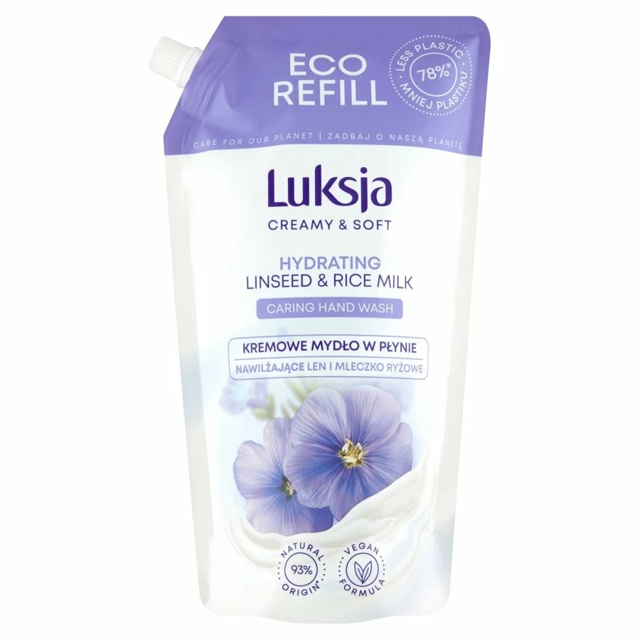 Mydło w płynie Luksja creamy&soft zapas 900ml len i mleko Mydło w płynie Luksja creamy&soft zapas 900ml len i mleko