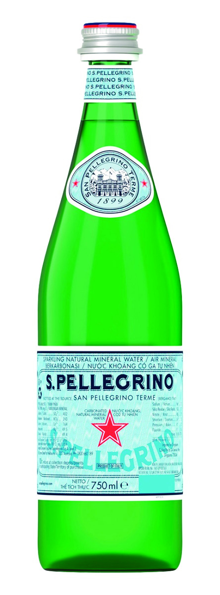 Woda S.PELLEGRINO, delikatny gaz, butelka szklana, 0,75l