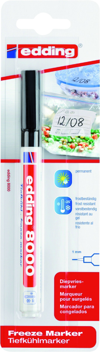 Marker odporny na działanie niskiej temperatury e-8000 Edding, 1 mm, blister, czarny