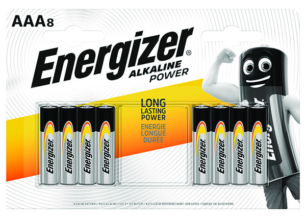 Bateria Energizer alkaline power, aaa, lr03, 1,5v, 8 sztuk
