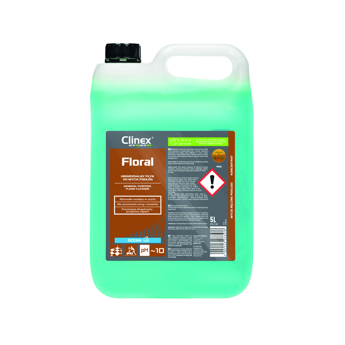 Clinex Ocean floral 77-891 płyn do mycia podłóg 5l Clinex Ocean floral 77-891 płyn do mycia podłóg 5l