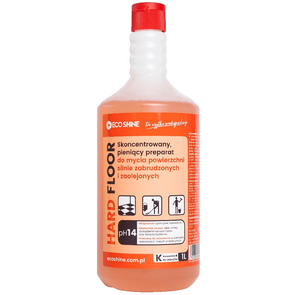 Eco Shine hard floor 1l pieniący płyn do mycia powierzchni silnie zabrudzonych i zaolejonych Eco Shine hard floor 1l pieniący płyn do mycia powierzchni silnie zabrudzonych i zaolejonych