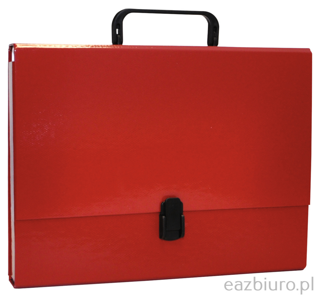 Teczka-pudełko Office Products, pp, A4 5 cm, z rączką i zamkiem, bordowa | eazbiuro.pl | Nie przegap!