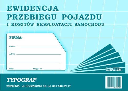 Druk ewidencja przebiegu pojazdu i kosztów A5 | eazbiuro.pl | Kup bez ryzyka!