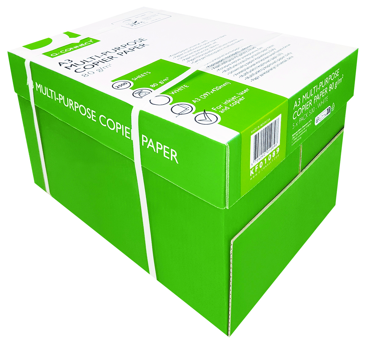 Papier ksero Q-CONNECT, A3, klasa B, 161CIE, 500ark.