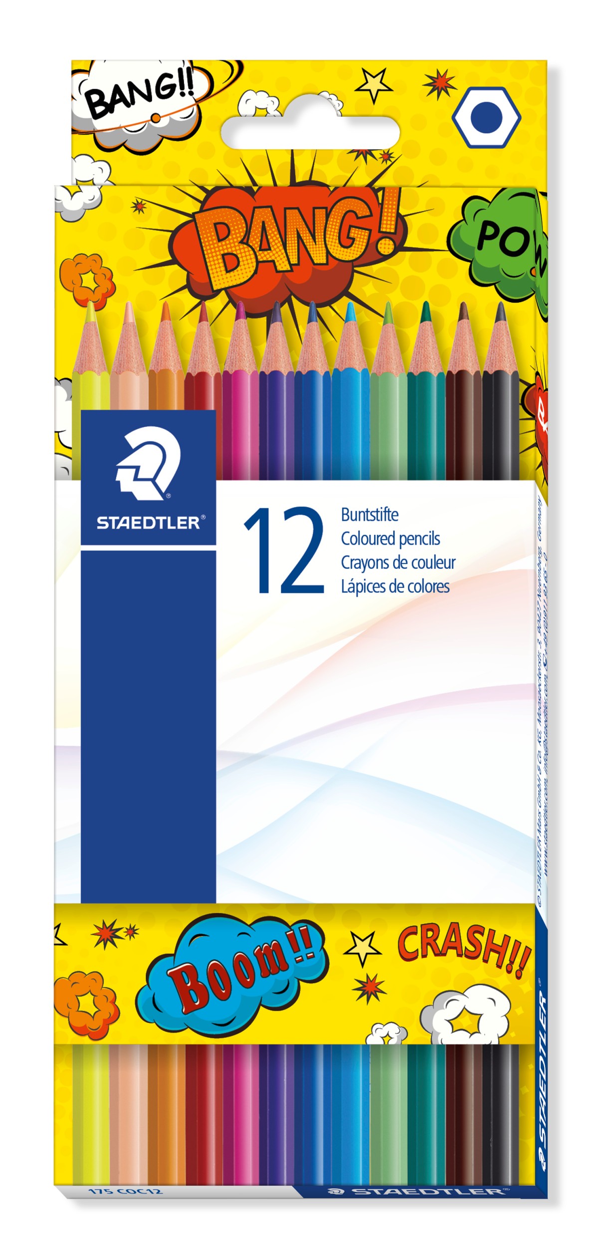 Kredki klasyczne comic, o intensywnych kolorach, 12 kolorów, Staedtler