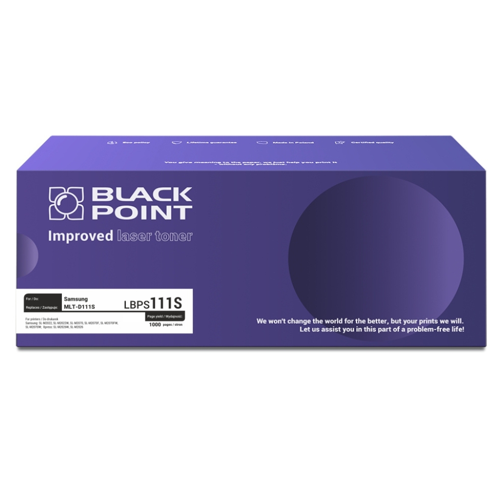Toner Black Point Samsung mlt-d111s - lBlack Points111s Toner Black Point Samsung mlt-d111s - lBlack Points111s