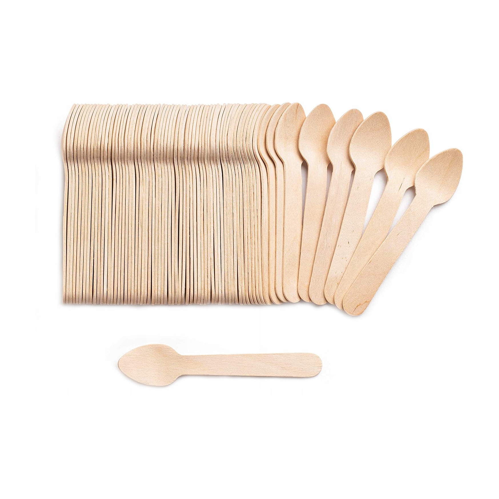 Łyżeczka ekologiczna drewniana 110 mm zestaw 100 sztuk | eazbiuro.pl | Kup już teraz!