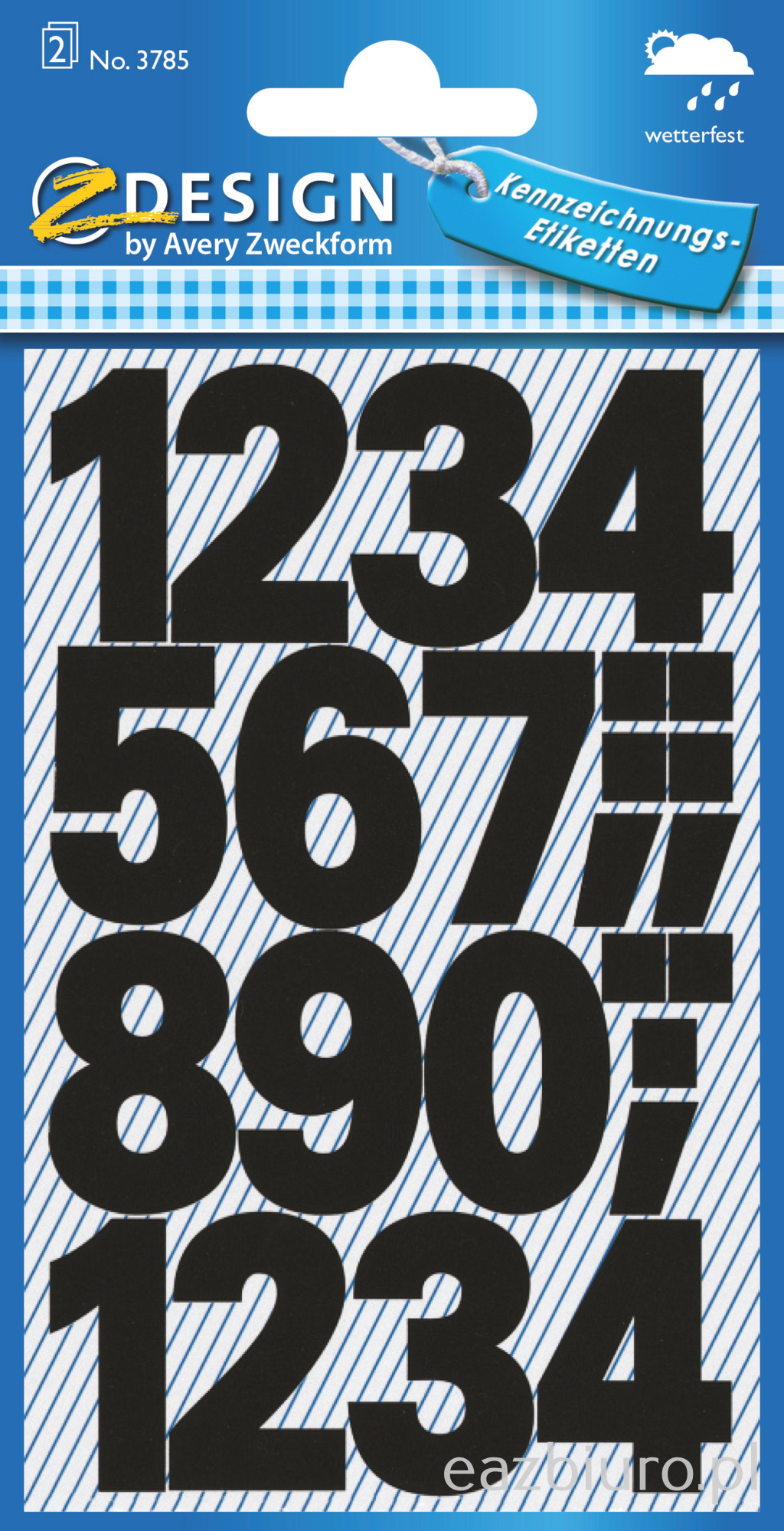 Cyfry (100 pkt. 25 mm) czarne - wodoodporne avery z-design | eazbiuro.pl | Wybierz i kup!