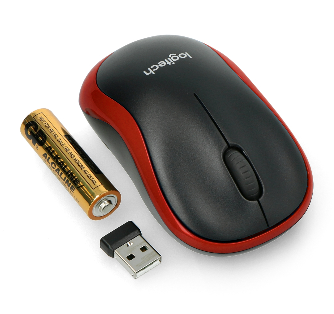 Myszka bezprzewodowa logitech m185 czarno - czerwona | eazbiuro.pl | Skorzystaj dziś!