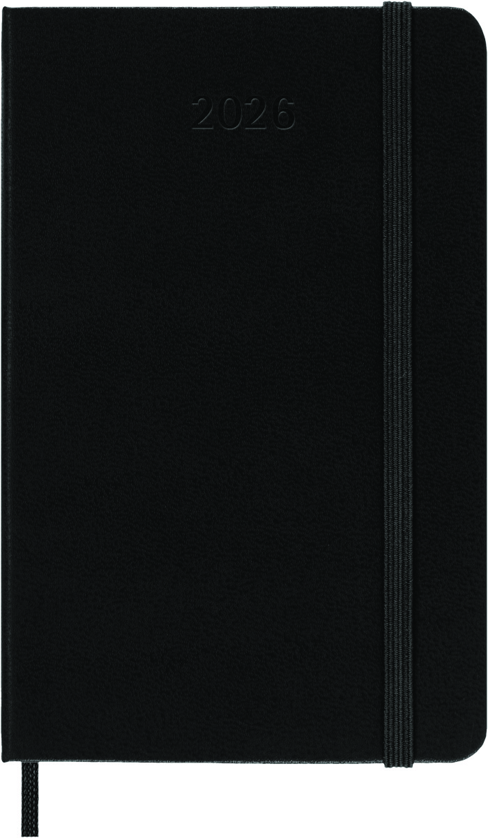 Kalendarz tygodniowy vertykalny MOLESKINE 2026, 12M, P, twarda oprawa, 9x14cm, czarny