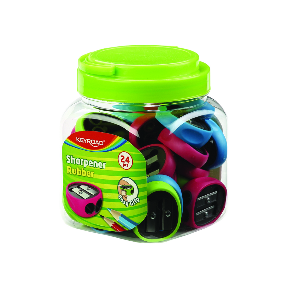 Temperówka Keyroad rubber, Plastikowa, podwójna, pakowane w tubę, mix kolorów | eazbiuro.pl | Zamów online!