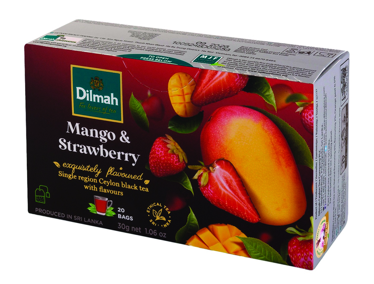 Herbata czarna Dilmah z mango i truskawką 20 torebek