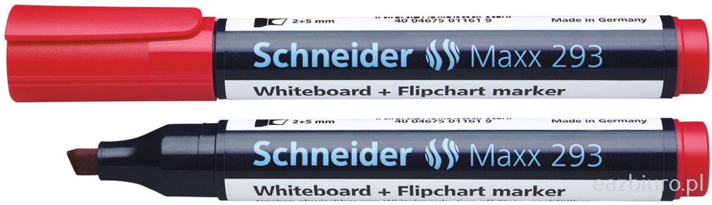 Marker do tablic Schneider maxx 293, ścięty, 2-5 mm, czerwony | eazbiuro.pl | Działaj teraz!