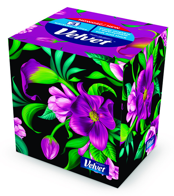 Chusteczki w kartoniku cube Velvet 56szt 3w