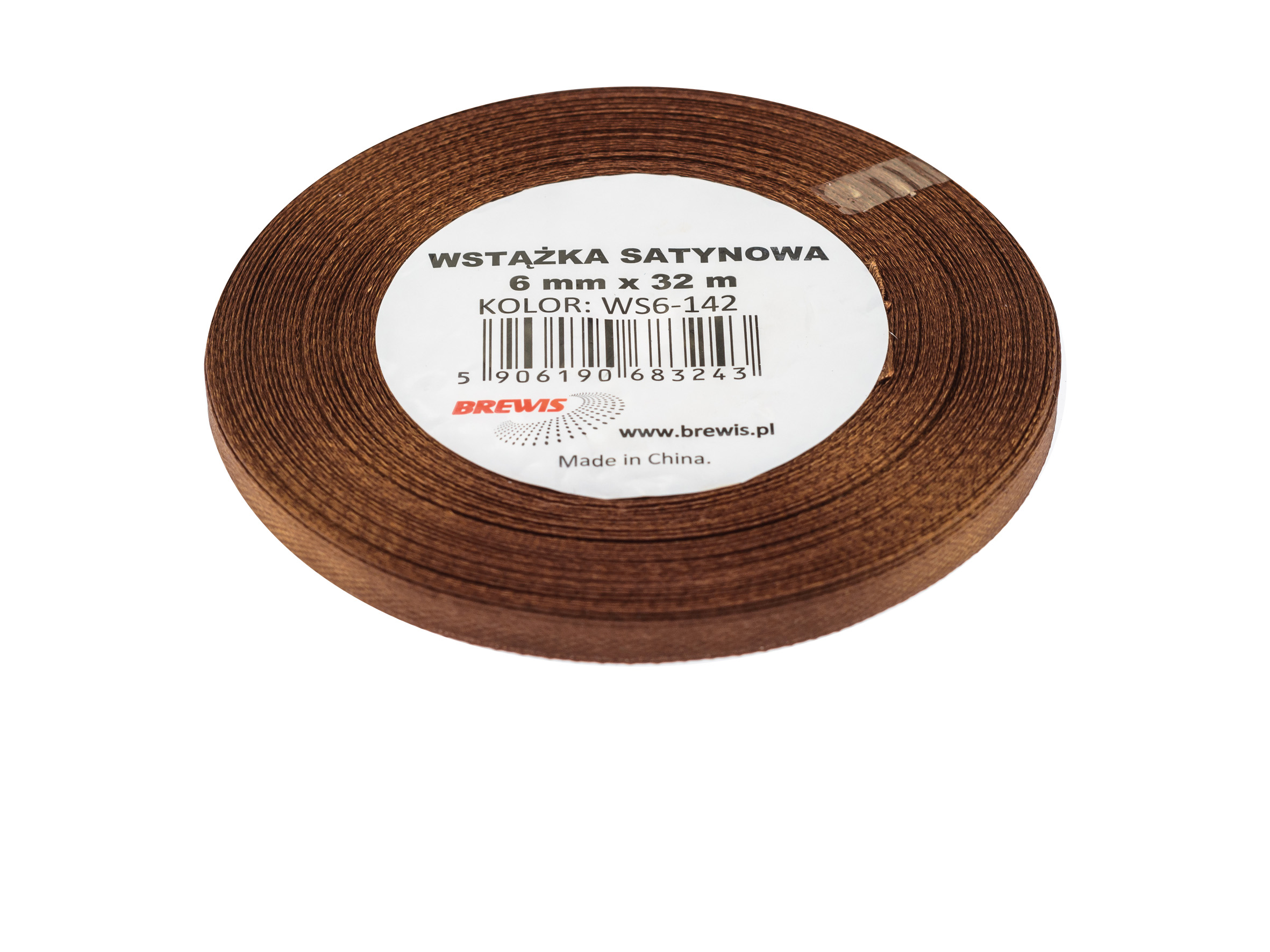 Wstążka Brewis satynowa 6 mm 32 m brązowy | eazbiuro.pl | Kup online!