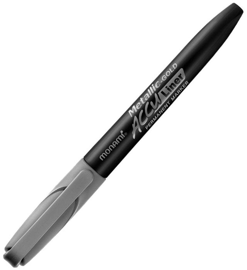 Marker permanentny metaliczny srebrny accu liner 1,7 mm Monami