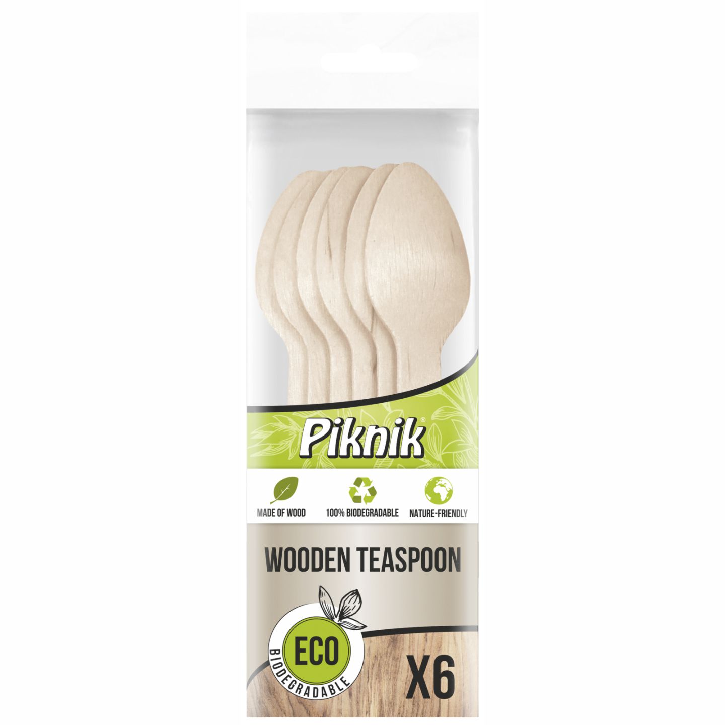 Łyżeczki drewniane eco Piknik 6 szt.