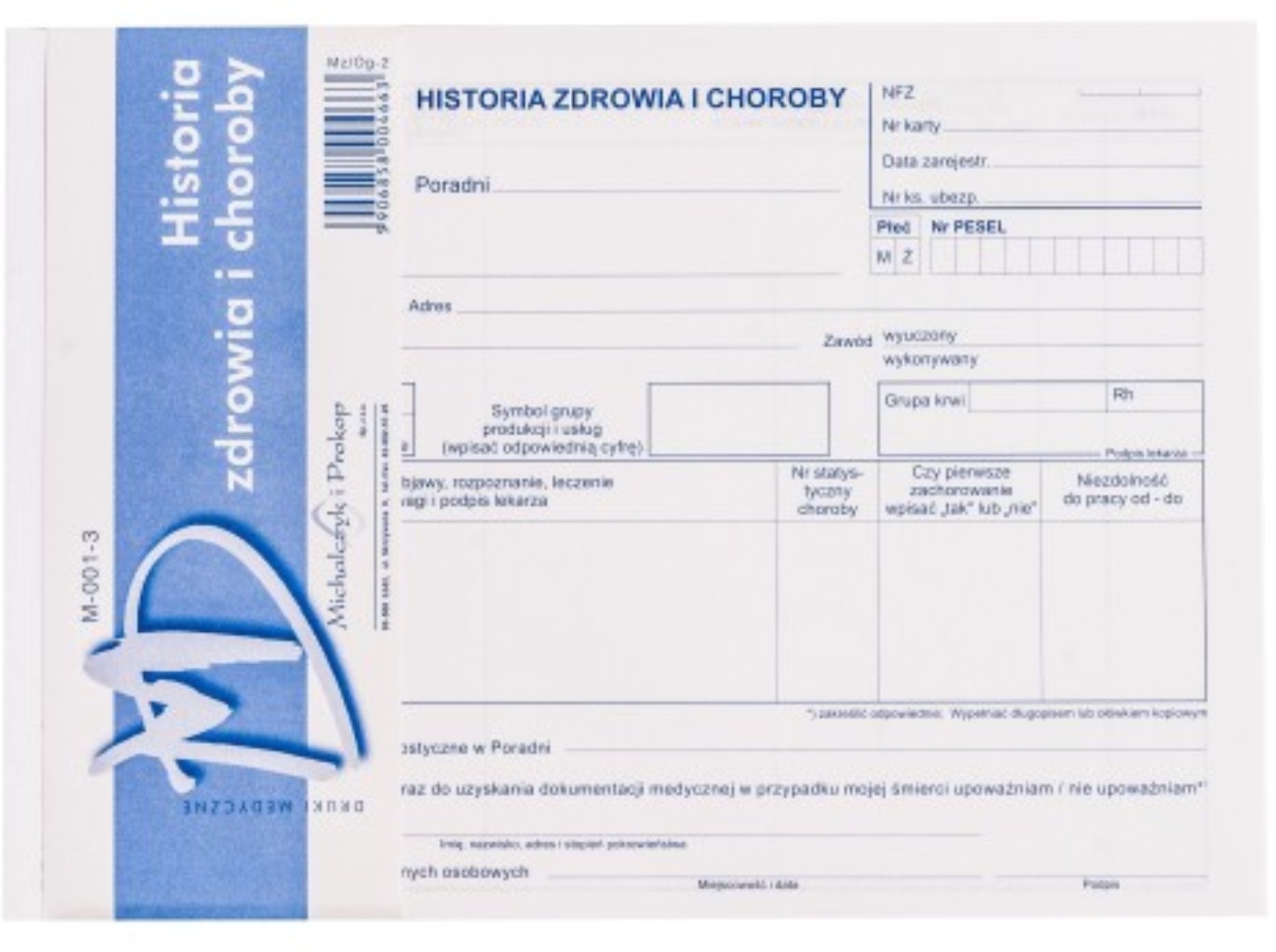 Druk historia zdrowia i choroby mz/og-2 M&P | eazbiuro.pl | Kup pewnie!