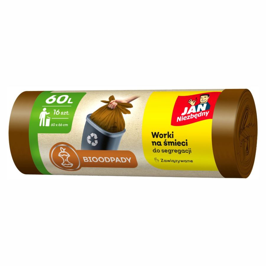 Worki do segregacji śmieci Jan Niezbędny 60 l 16 szt. brązowe Worki do segregacji śmieci Jan Niezbędny 60 l 16 szt. brązowe