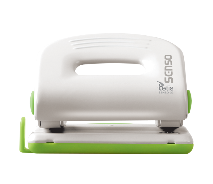 Dziurkacz senso metalowy 23 biało-zielony | eazbiuro.pl | Skorzystaj z rabatu!