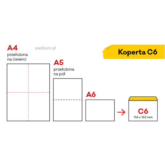 Koperta C6 biała samoprzylepny pasek /25szt./