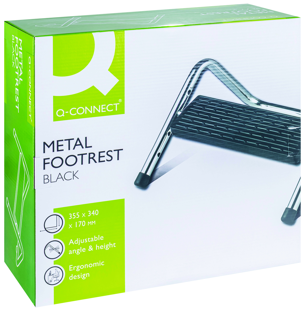Podnóżek Q-Connect z regulacją 355x340x170mm metalowy