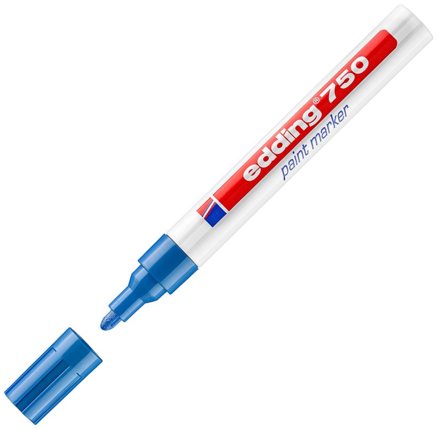 Marker olejowy Edding 750 gruby niebieski