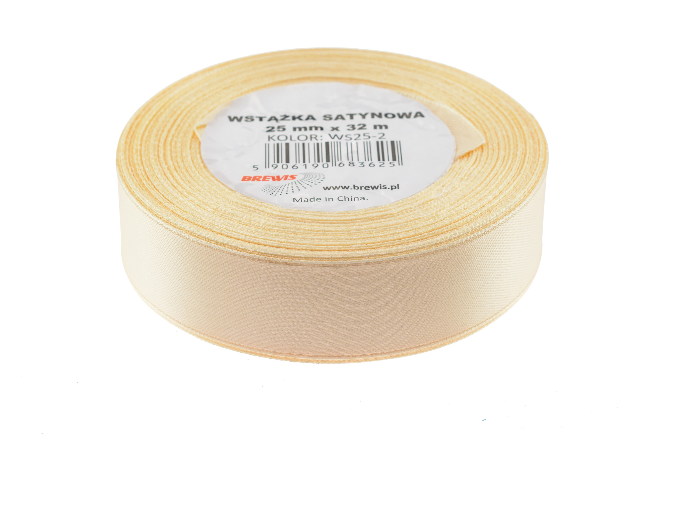 Wstążka Brewis satynowa 25 mm 32 m ecru | eazbiuro.pl | Kup sprytnie!