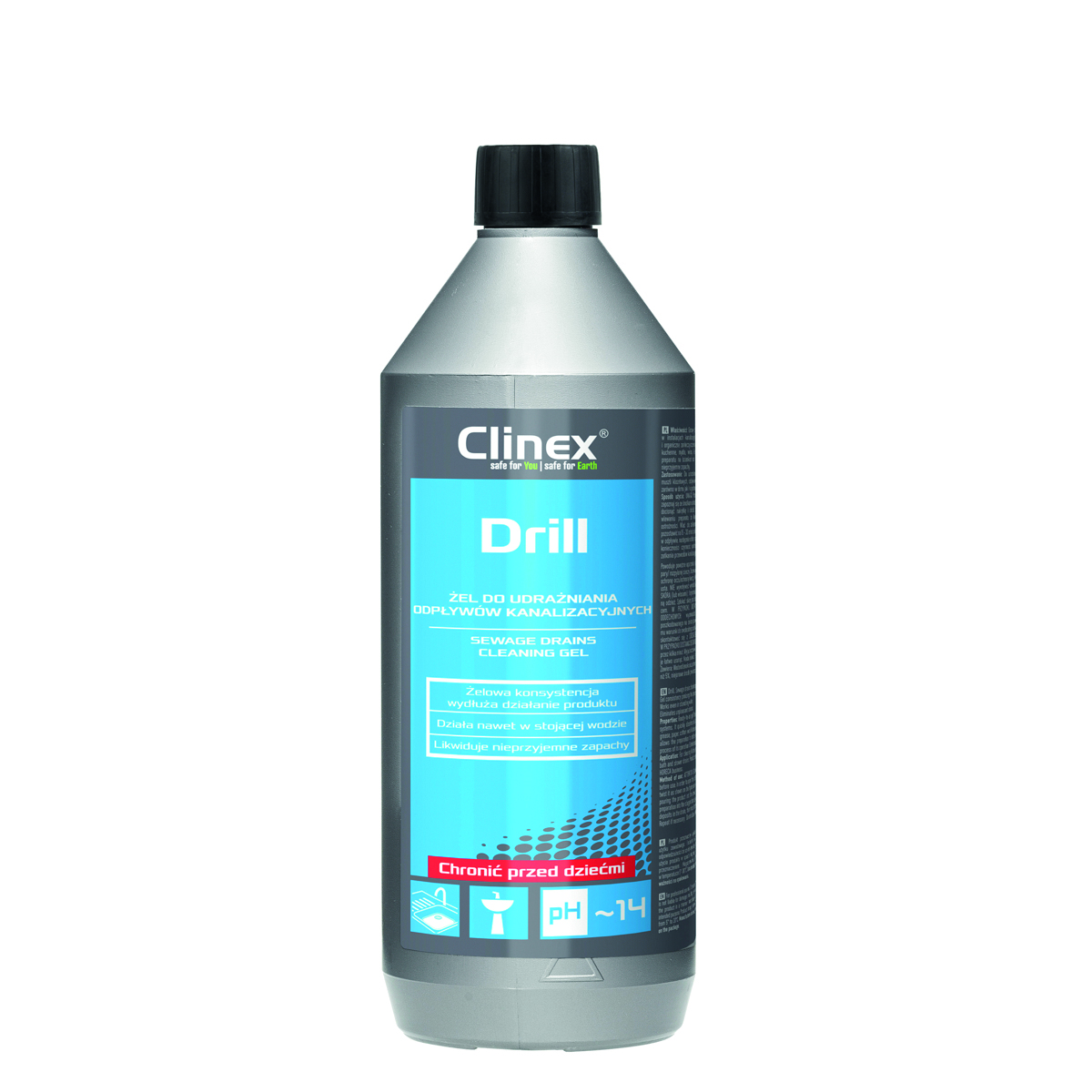Clinex drill 77-005 żel do udrażniania odpływów 1l Clinex drill 77-005 żel do udrażniania odpływów 1l