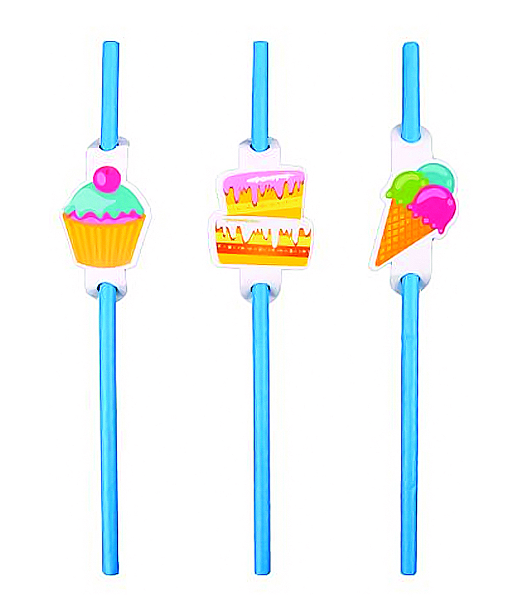 Słomki PARTY GO, 20cm, 6 szt., niebieskie