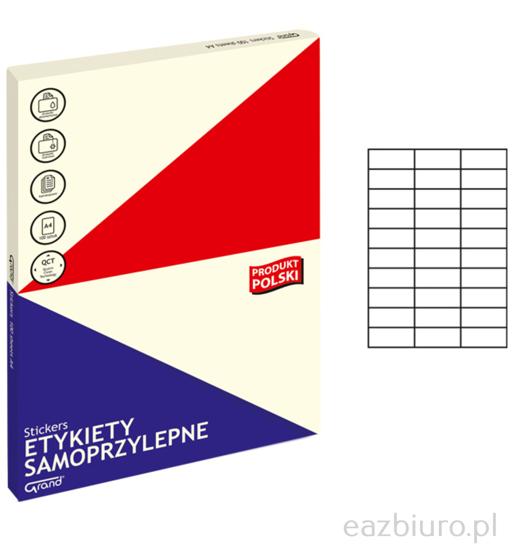 Etykiety samoprzylepne Grand - 009 70x29,7/30 | eazbiuro.pl | Weź najlepsze!