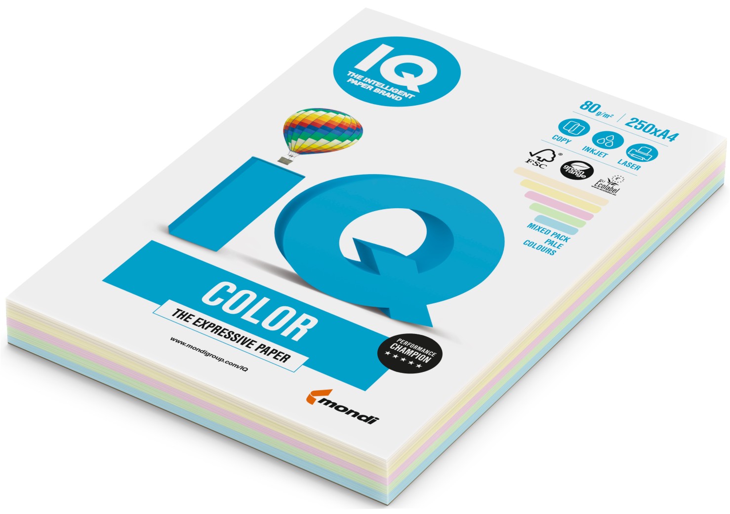 Papier kolorowy iq color mix kolorów pastelowych