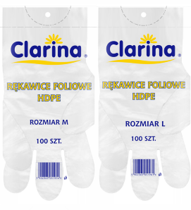 Rękawiczka foliowa m zestaw 100 sztuk | eazbiuro.pl | Kup online!