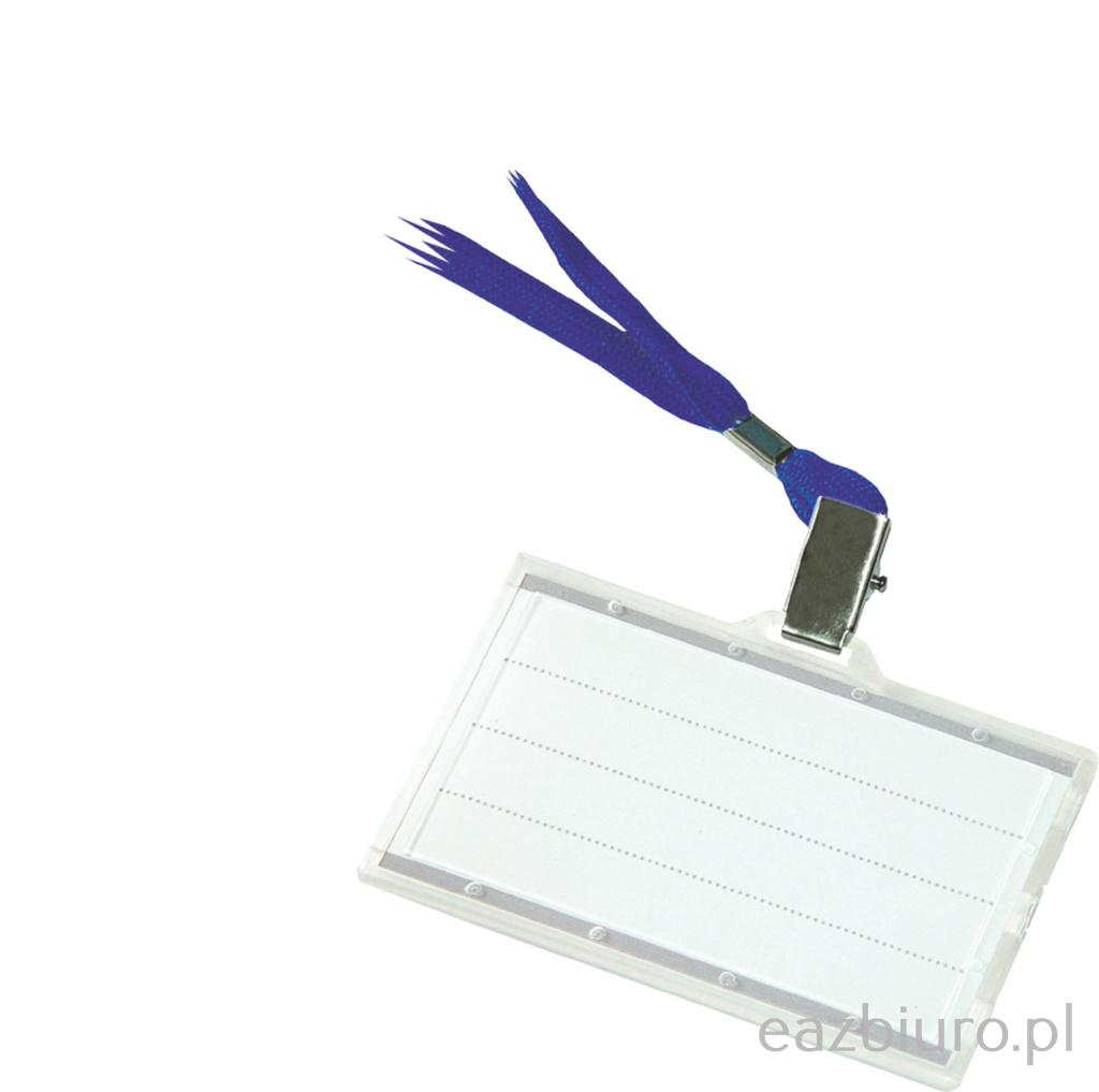 Identyfikator Donau z jedwabną taśmą twardy niebieski | eazbiuro.pl | Zamów od ręki!