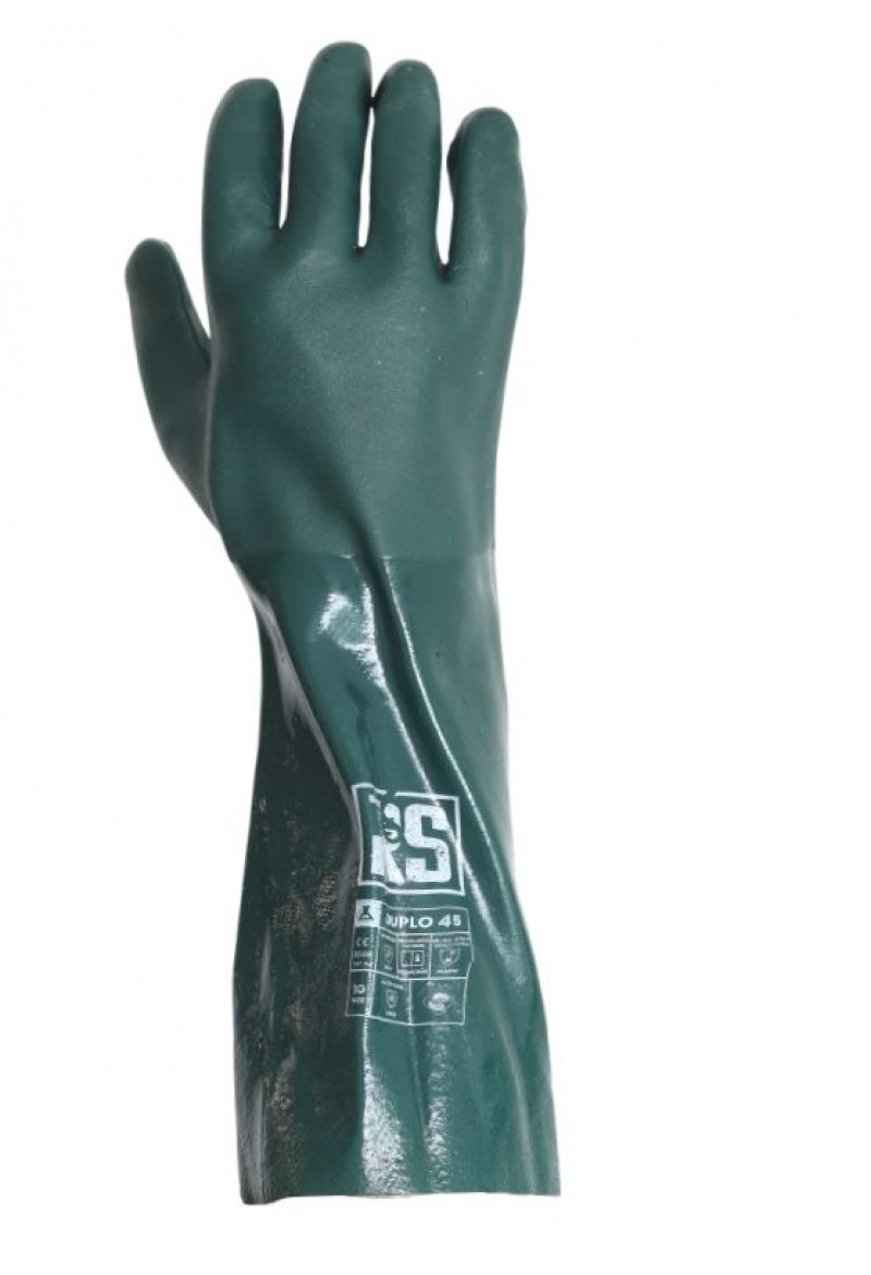Rękawice chemiczne rs duplo, 45 cm, rozm. 10, zielone