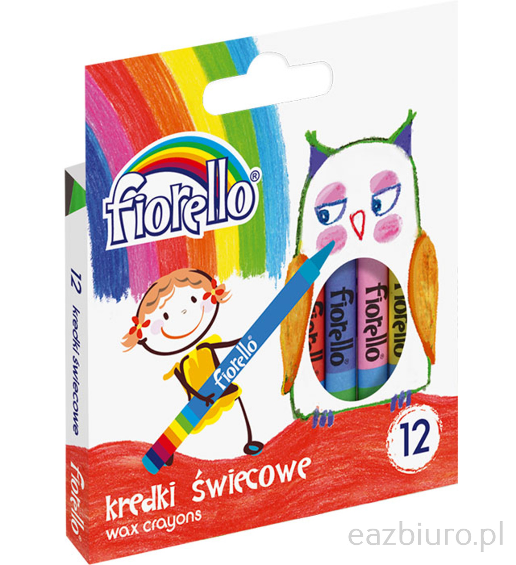 Kredki świecowe Fiorello 12 kolorów | eazbiuro.pl | Kup pewnie!