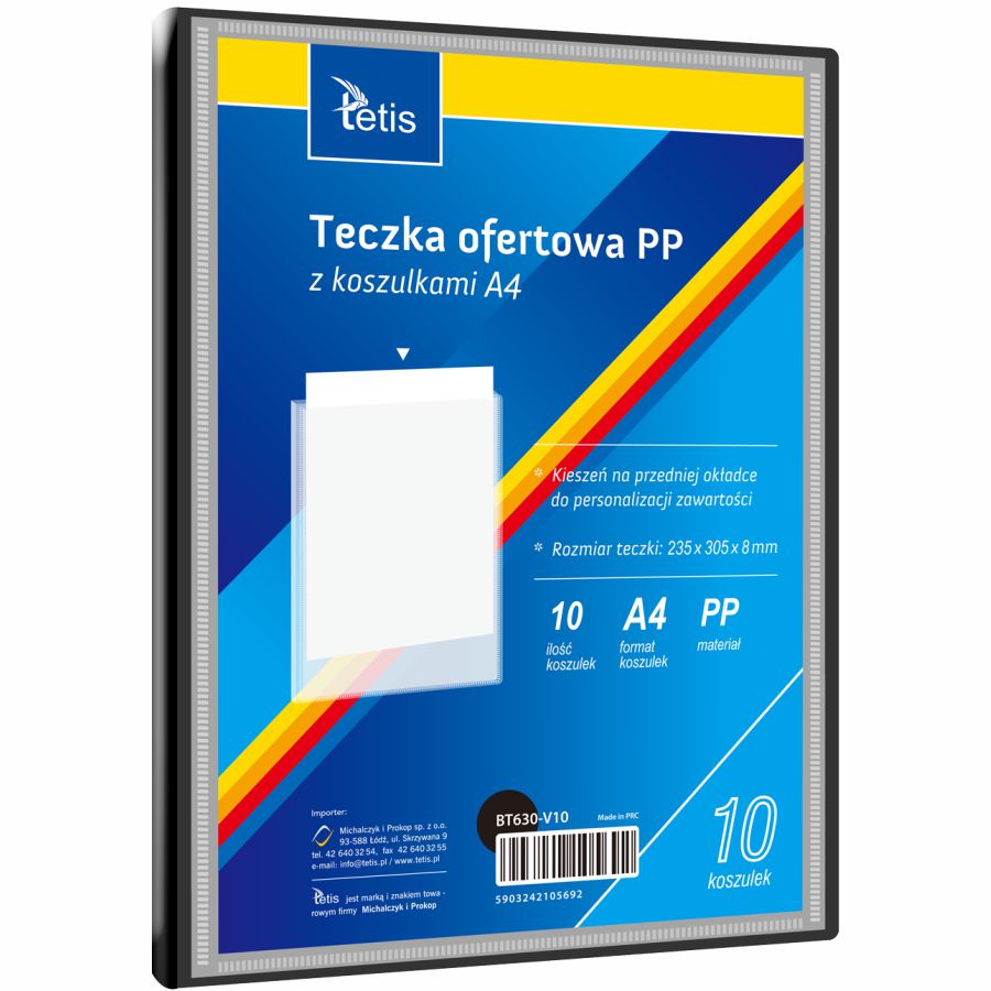 Teczka ofertowa A4 Tetis 8mm czarna