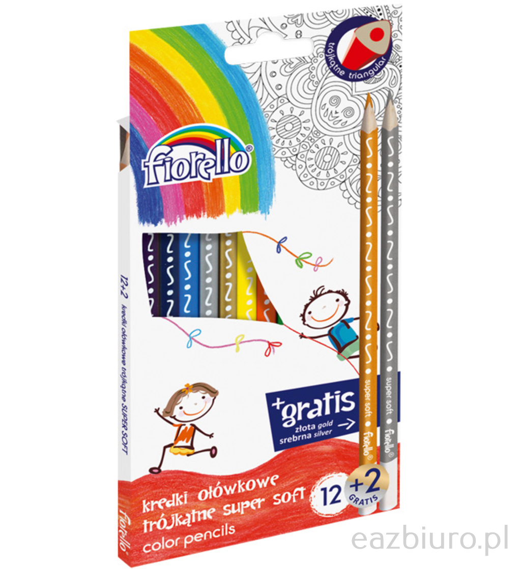 Kredki Fiorello super soft 12 kolorów + 2 gratisy | eazbiuro.pl | Kup wyjątkowo!