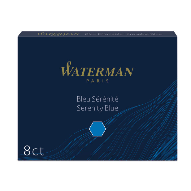 Naboje długie do pióra Waterman niebieskie Serenity Blue 8 szt.