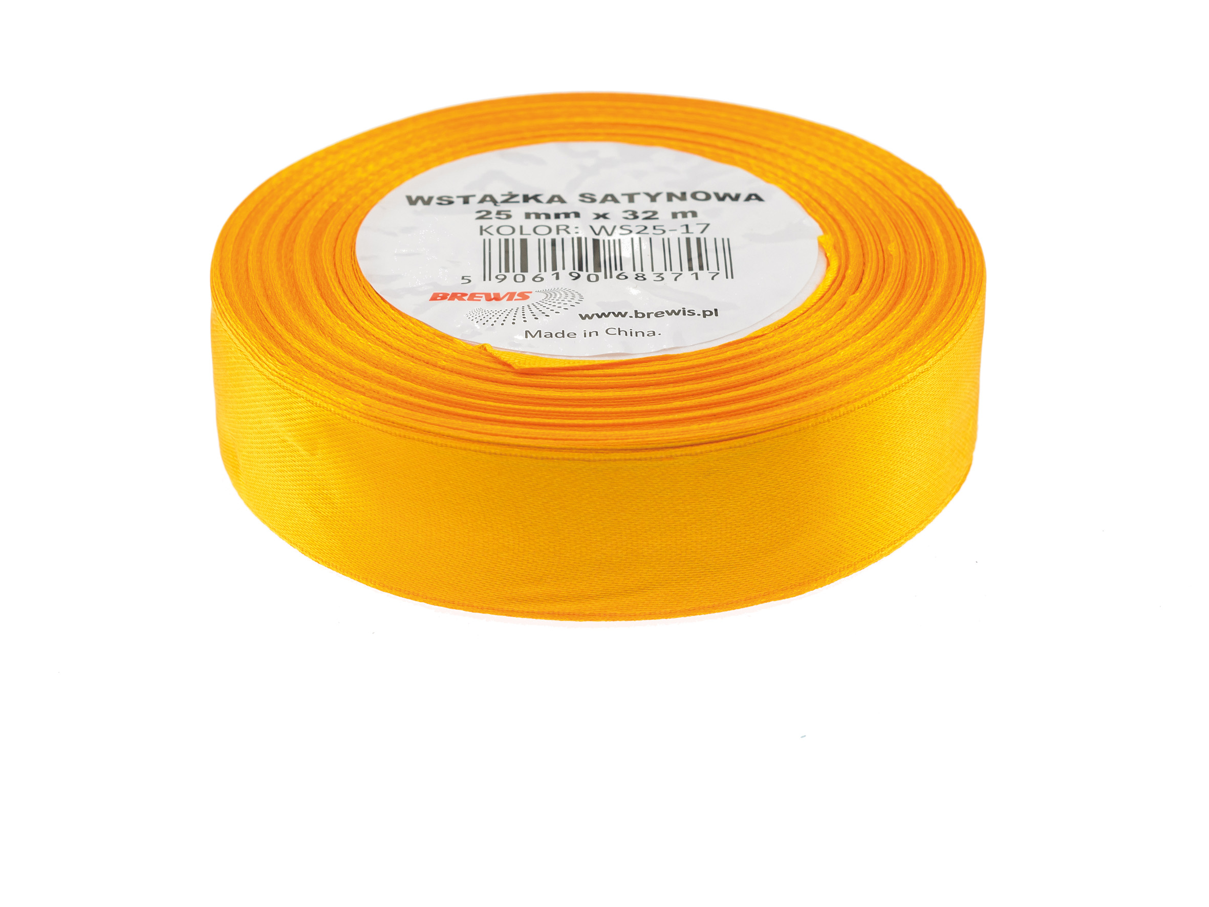 Wstążka Brewis satynowa 25 mm 32 m pomarańczowy | eazbiuro.pl | Odbierz szybko!