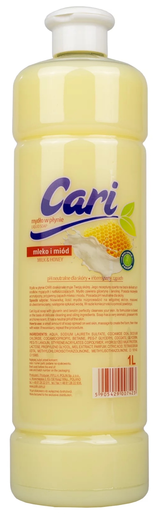 Mydło w płynie zapas cari mleko i miód 1l Mydło w płynie zapas cari mleko i miód 1l