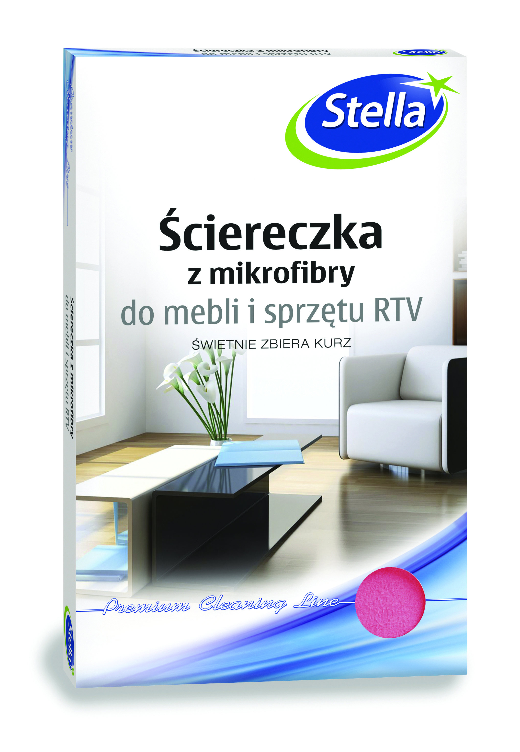 Ściereczka z mikrofibry Stella, do mebli i sprzętu rtv, 1 szt., czerwony Ściereczka z mikrofibry Stella, do mebli i sprzętu rtv, 1 szt., czerwony