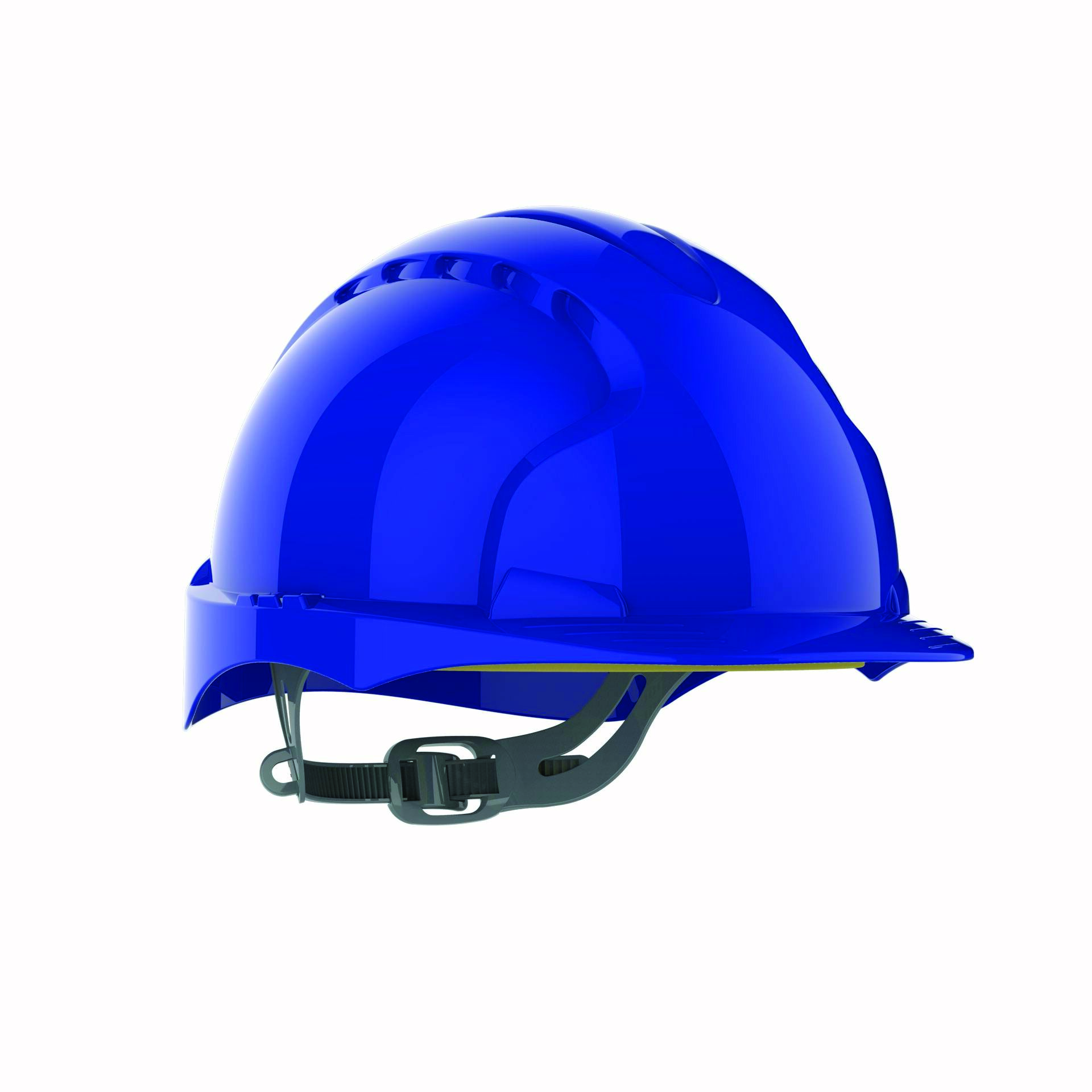 Hełm ochronny EVO®3, pasek przesuwny, niewentylowany, niebieski