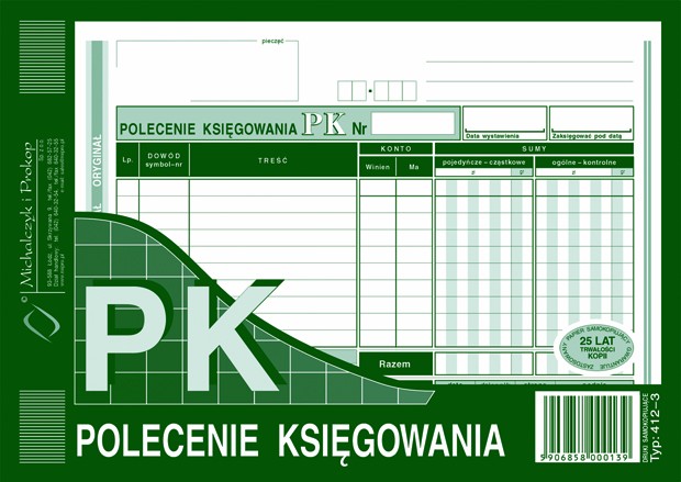 Druk polecenie księgowania A5 poziom M&P | eazbiuro.pl | Zamów bezpiecznie!
