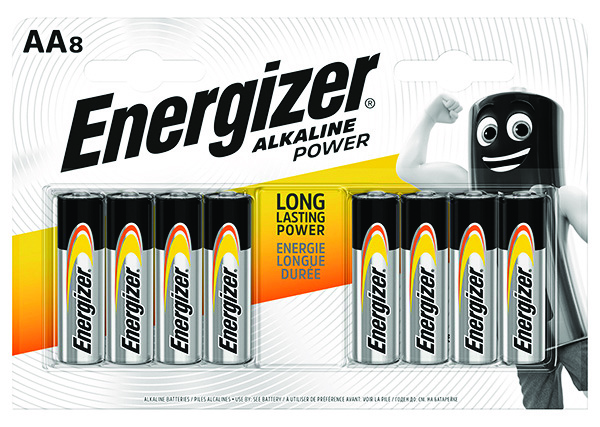 Bateria Energizer alkaline power, aa, lr6, 1,5v, 8 sztuk