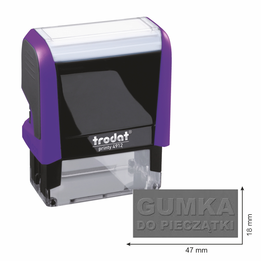 Trodat pieczątka 4912 obudowa fioletowa 47 x 18 mm + wkładka tuszująca + gumka | eazbiuro.pl | Kup teraz!